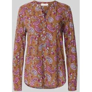 Blouseshirt van viscose met V-hals