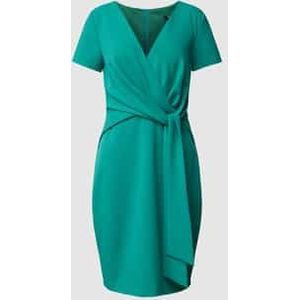 Knielange cocktailjurk met strikceintuur