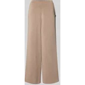 Wide leg stoffen broek met labelapplicatie, model 'OLYMPE'