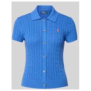 Gebreid shirt met logostitching