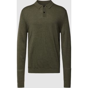 Gebreide pullover met ribboorden, model 'TOWN MERINO'