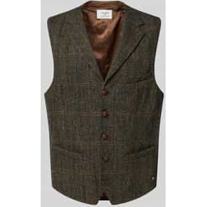 Harris Tweed gilet met paspelzak op de borst, model 'Warner'