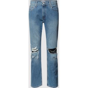 Relaxed straight fit jeans met destroyed-effecten, model 'Ethan'