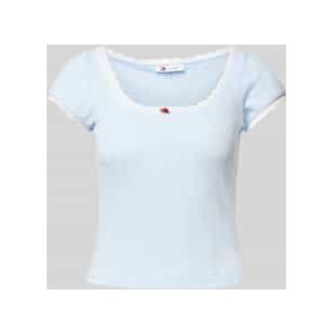 T-shirt in gebreide look, model 'POINTELLE'