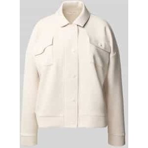 Sweatjack met platte kraag en borstzakken