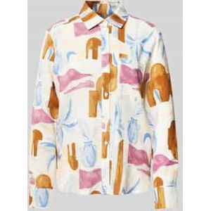 Regular fit linnen overhemd met borstzak