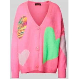 Oversized gebreid jack van een mix van wol en alpaca met knoopsluiting