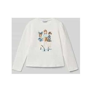 Regular fit shirt met lange mouwen en motiefprint