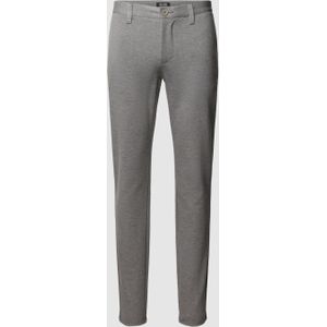 Tapered fit stoffen broek met fijn all-over motief, model 'Mark'