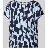 s.Oliver - T-shirt - All-over Motief - Loose Fit - Viscose en Elastaan