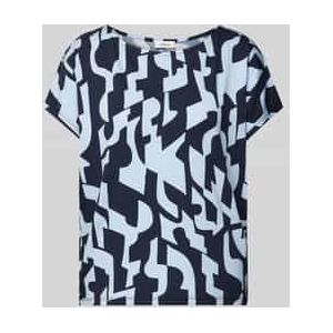 s.Oliver - T-shirt - All-over Motief - Loose Fit - Viscose en Elastaan