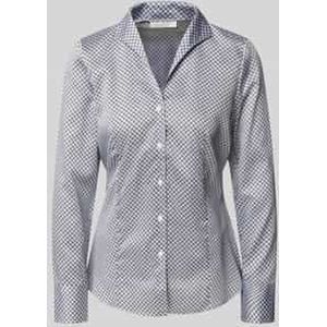 Eterna - Overhemdblouse - Wit/zwart - Fitted - Easy Iron