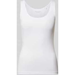 Marc O'Polo - Tanktop Essentials - Wit - Mouwloos - Met Klein Logo Aan De Zoom