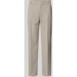 Tapered fit chino met persplooien, model 'Genius'