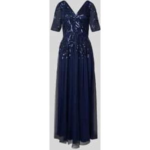 Avondjurk met V-hals en pailletten