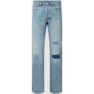 Regular fit jeans met labelpatch, model 'CALL YOUR GRANDMA'
