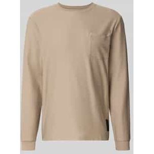 Tom Tailor - Structured Longsleeve - Beige - T-shirt