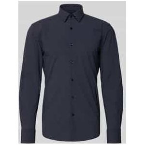 Slim fit zakelijk overhemd met all-over motief, model 'HANK'