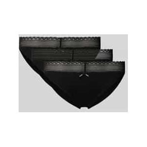 String van katoenmix in een set van 3 stuks, model 'TRIPLET LACE BRIEF'