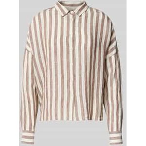 Regular fit overhemdblouse van linnen met extra brede schouders