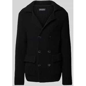 Regular fit gebreid jack van een hoogwaardige mix van scheerwol en katoen