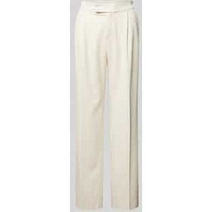 Wide leg stoffen broek met band en persplooien, model 'Mara'