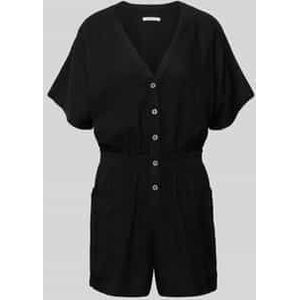 Jumpsuit van een mix van linnen en viscose met knoopsluiting