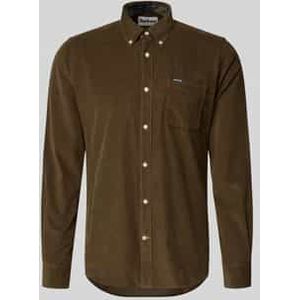 Tailored fit vrijetijdsoverhemd van puur katoen