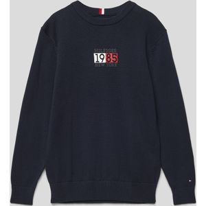 Gebreide pullover met labelprint, model 'NEW YORK FLAG'