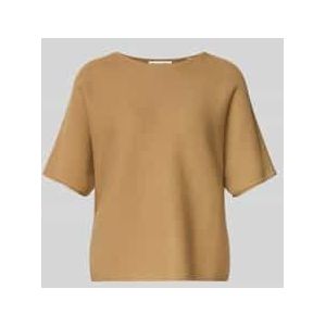 Boxy fit gebreid shirt van puur katoen