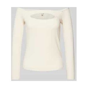 Off shoulder-shirt met lange mouwen in riblook