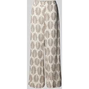 Wide leg stoffen broek met geweven motief