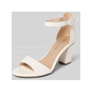 TAMARIS - Damessandaal - Zwart - Leer - Blokhak 8 cm