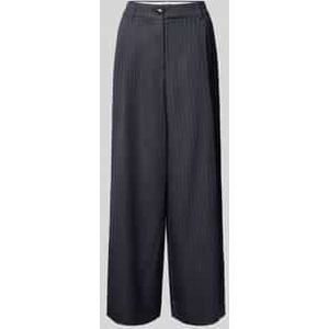 Wide leg bandplooibroek met viscose, model 'INVEST'