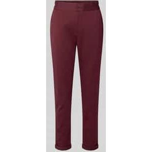 Slim fit stoffen broek met vaste boorden, model 'Nanni'