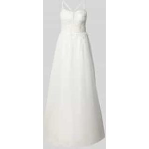 Regular fit avondjurk met gebloemde kant