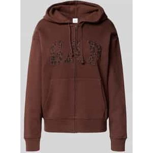 Relaxed fit sweatjack met logostitching, model 'Heritage'