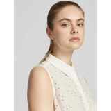 QS - Overhemdblouse - Katoen - Mouwloos - Broderie Anglaise