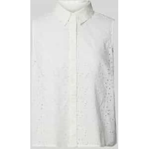 QS - Overhemdblouse - Katoen - Mouwloos - Broderie Anglaise