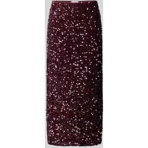 High waist midirok met pailletten, model 'FAITH'