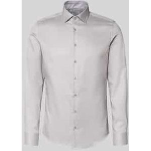 Slim fit zakelijk overhemd van katoen met kentkraag