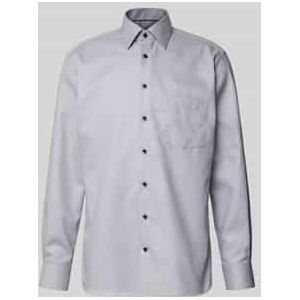 ETERNA - Overhemd - Grijs - Gestructureerd - Lange Mouw - 100% Katoen