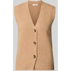 Mouwloos vest van wol met V-hals