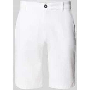 Slim fit korte chino van katoenmix