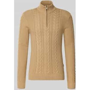 Gebreide pullover met ritssluiting, model 'BASIM'