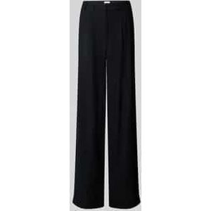 Wide leg stoffen broek met bandplooien, model 'Draco'