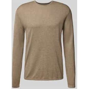 Regular fit pullover van puur katoen in gebreide look