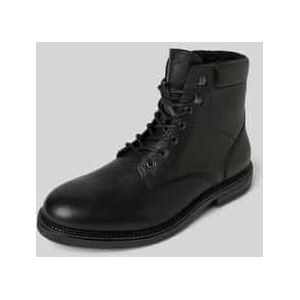 Leren boots met labeldetails