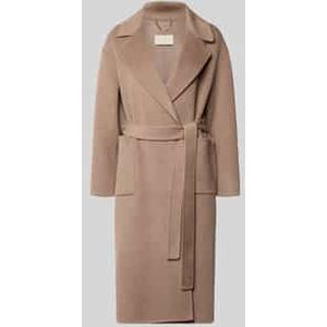 Lange jas van wol met reverskraag