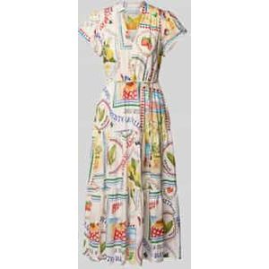 Linnen cocktailjurk met tuniekkraag, model 'Jacqueline'